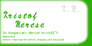 kristof mercse business card